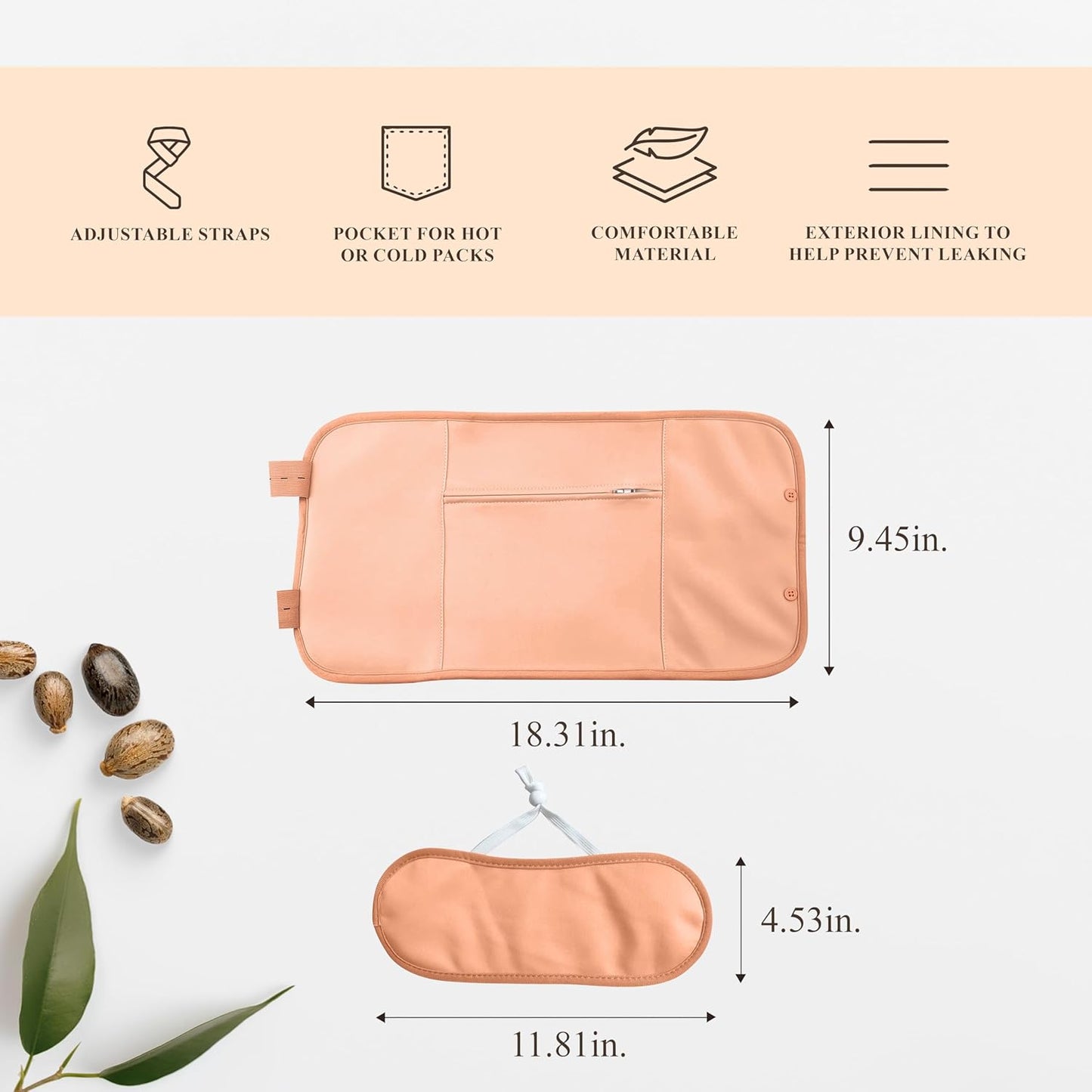 Castor Oil Pack Wrap | Organic Castor Oil 16 Oz | Reusable Wraps | Durable Comfortable Pack Wraps | Adjustable Elastic Straps | Neck and Stomach