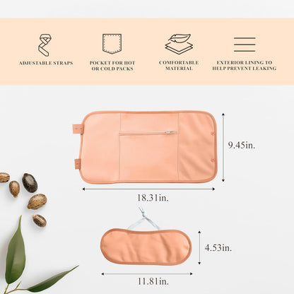 Castor Oil Pack Wrap | Organic Castor Oil 16 Oz | Reusable Wraps | Durable Comfortable Pack Wraps | Adjustable Elastic Straps | Neck and Stomach