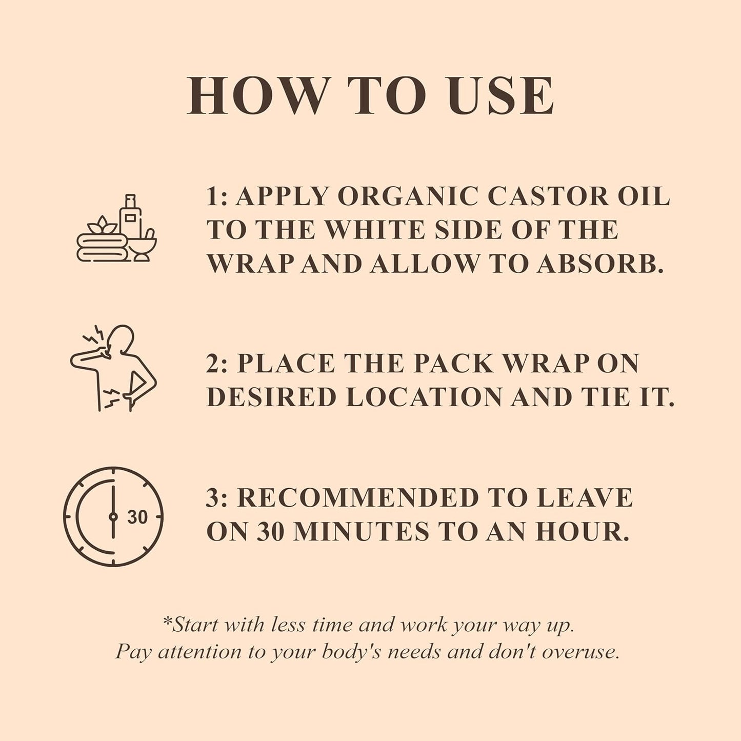 Castor Oil Pack Wrap | Organic Castor Oil 16 Oz | Reusable Wraps | Durable Comfortable Pack Wraps | Adjustable Elastic Straps | Neck and Stomach