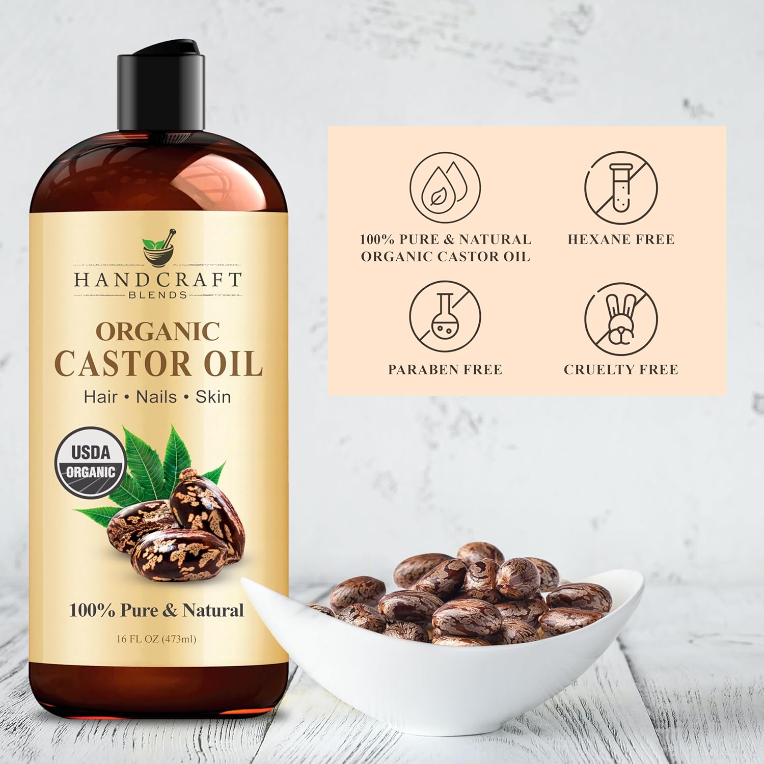 Castor Oil Pack Wrap | Organic Castor Oil 16 Oz | Reusable Wraps | Durable Comfortable Pack Wraps | Adjustable Elastic Straps | Neck and Stomach